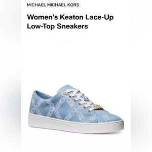 New☀️ MICHAEL MICHAEL KORS
Women's Keaton Lace-Up
Low-Top Sneakers. Blue size:9